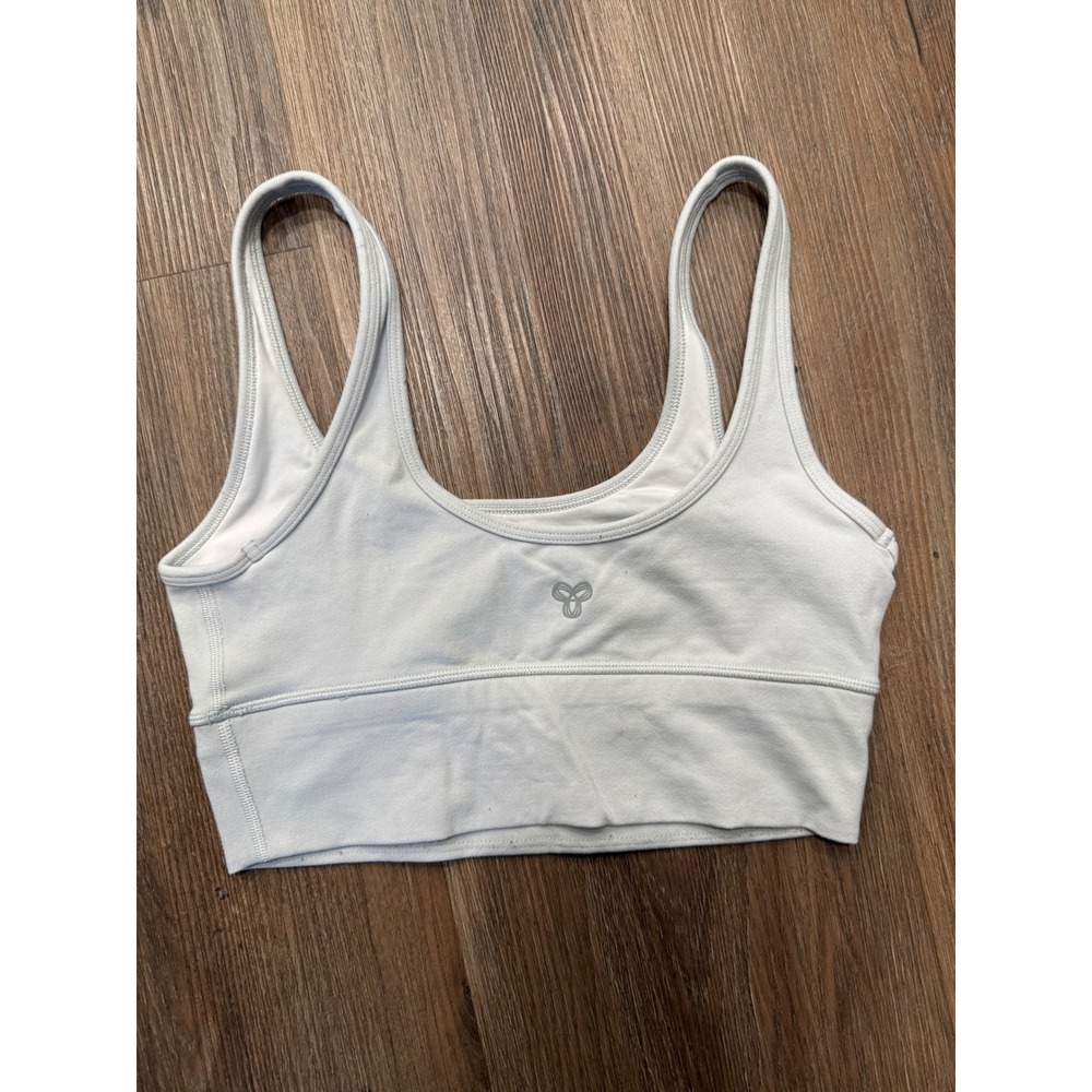 TnAction Aritzia Light Blue Scoop Neck Sports Bra Size S Logo Activewear